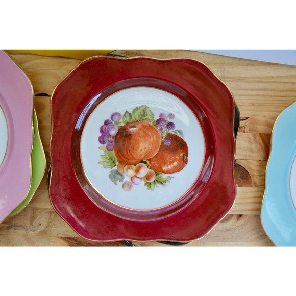 Vintage M&R France Hand-Painted Fruit Plates (Set of 7) - Picture 3 of 8